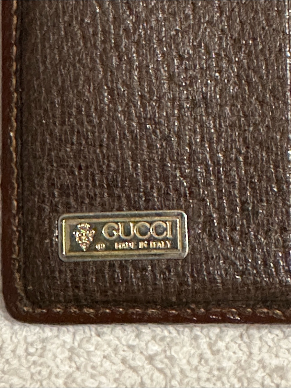 Vintage Gucci GG Supreme Web Stripe Bifold Wallet Brown Beige Monogram Made Ital - Picture 5 of 9
